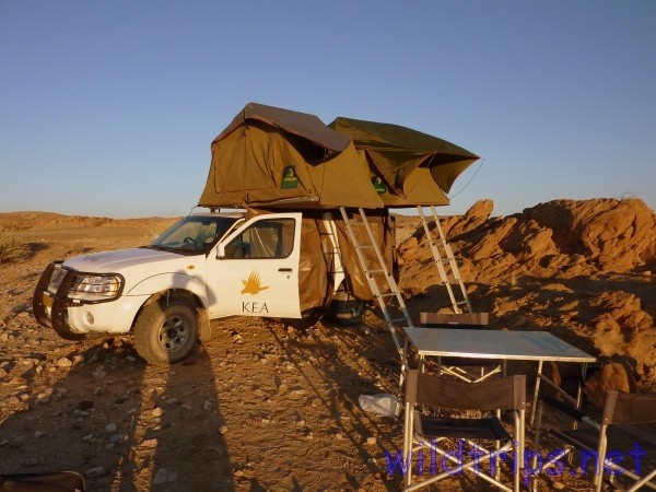 Camping in the savannah, Namibia