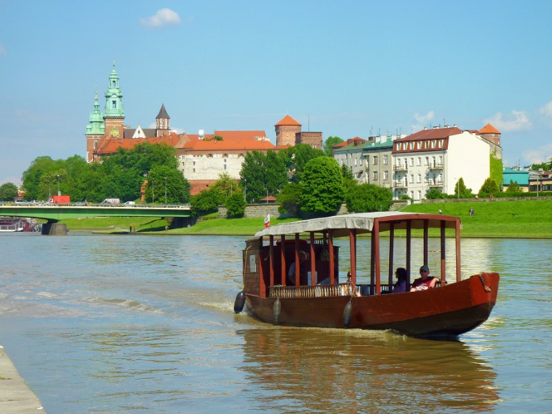 Fiume Vistola e castello di Cracovia