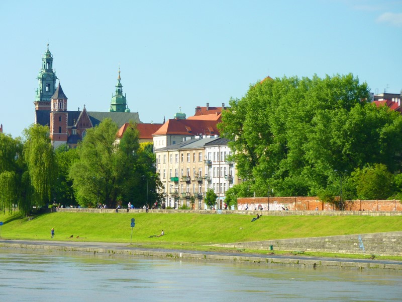 Fiume Vistola e castello di Cracovia