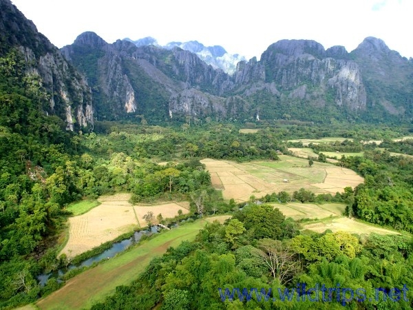 Panorama sulla campagna di Vang Vieng, Laos