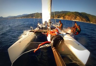 Hobie Tiger sailing in the Italian Riviera