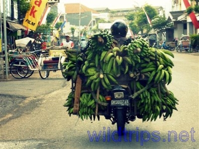Motorcycle in the heavy traffic of Bali, Indonesia
