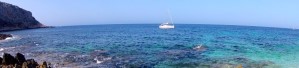 Bay, boat and beautiful sea at Levanzo, Egadi islands, Sicily